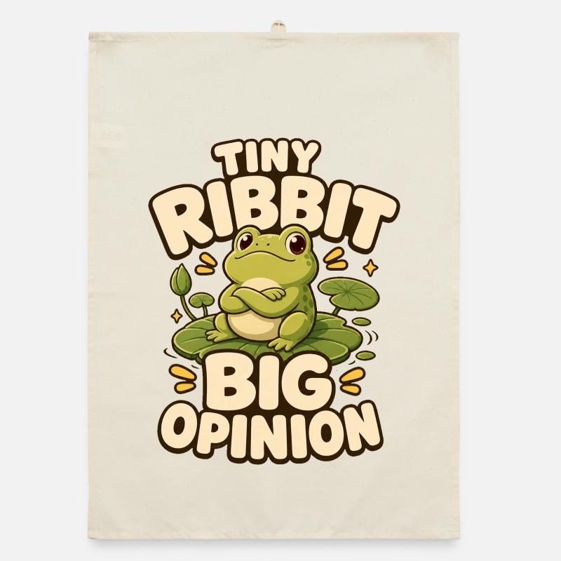 Tiny Ribbit Big Opinion Frog Organic dish towel
