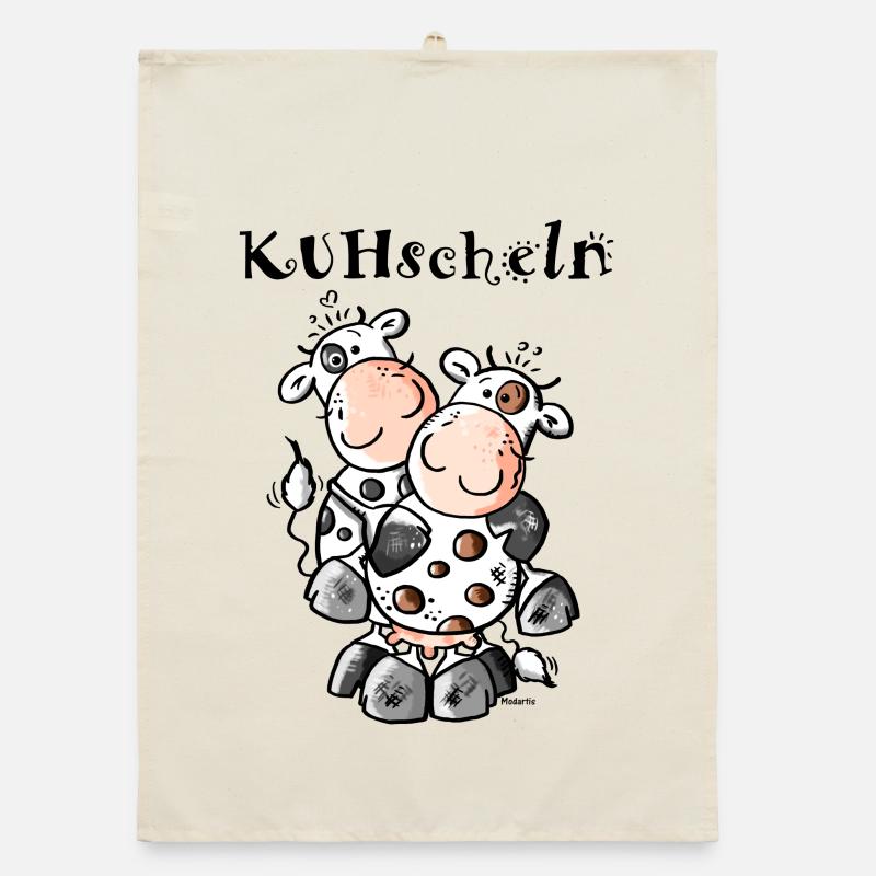 KUHschelnde Kühe - Kuh - Organic Geschirrtuch - Natur