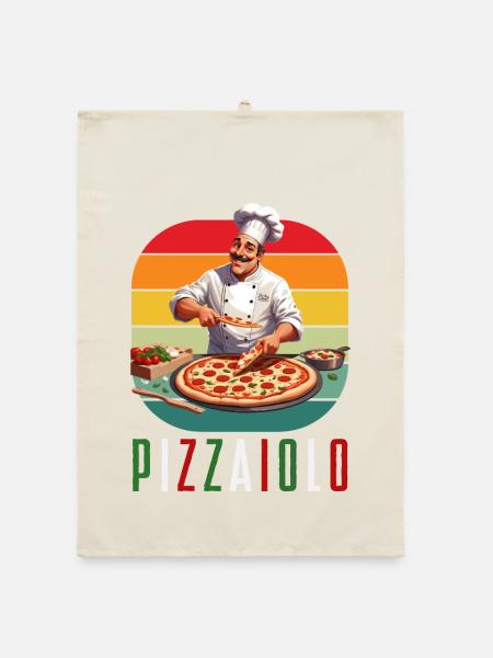 Pizzaiolo Pizza Bäcker Italienische Küche - Organic Geschirrtuch - Natur