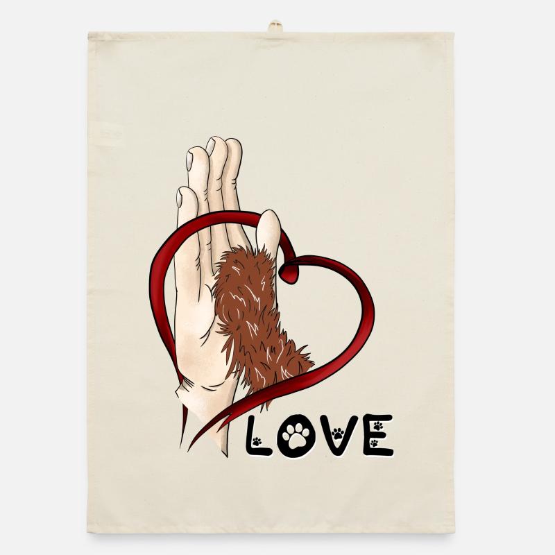 Amour de la patte - Patte brune - Torchon bio - nature