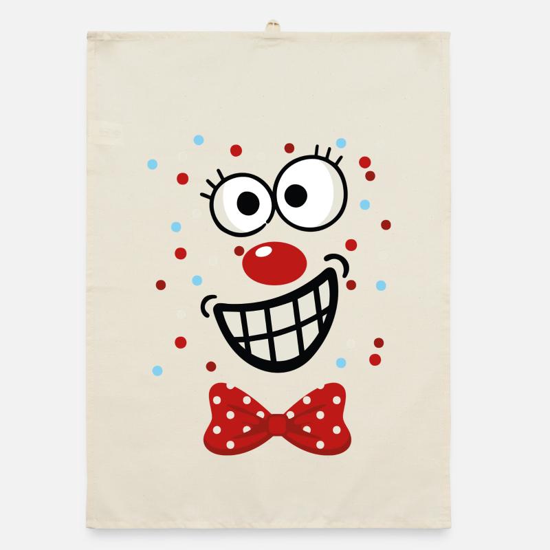 Fröhlicher Polka-Dot Clown Organic Geschirrtuch