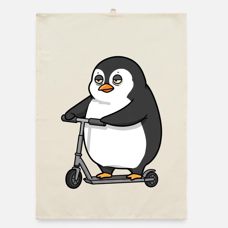 Amusant Penguin Scooter Scooter Chubby Fun Torchon bio
