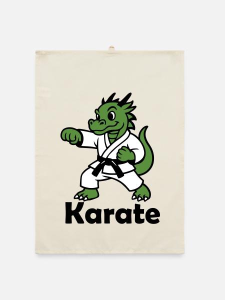 Karaté Dragon - Torchon bio - nature - Devant