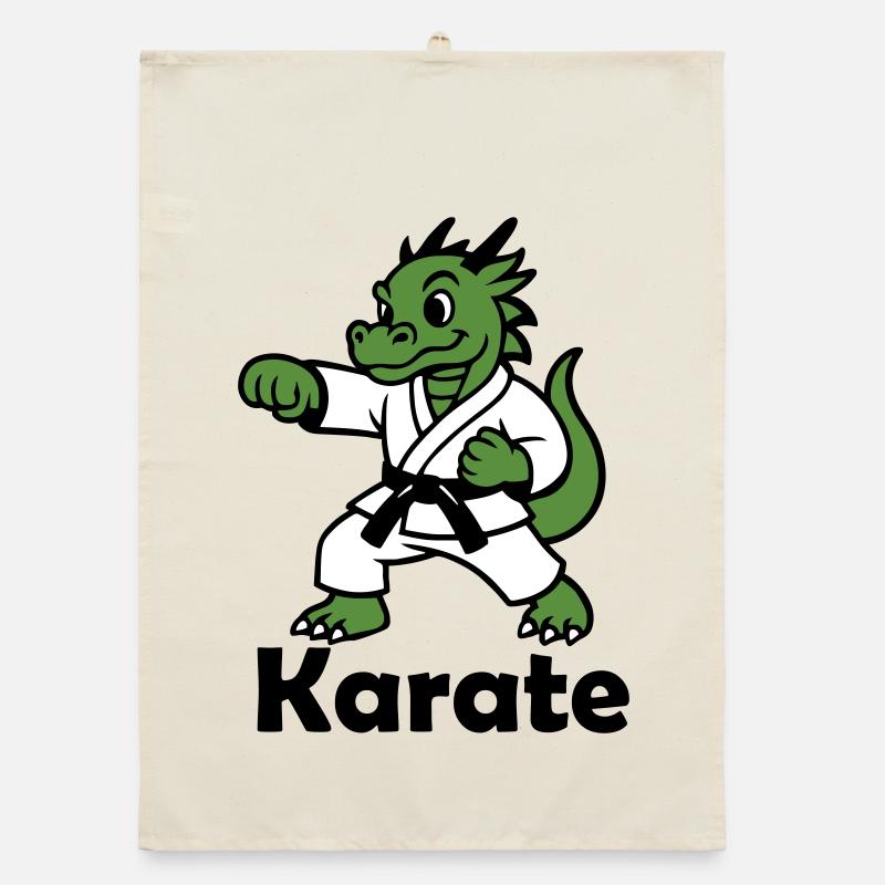 Karate Drache Organic Geschirrtuch
