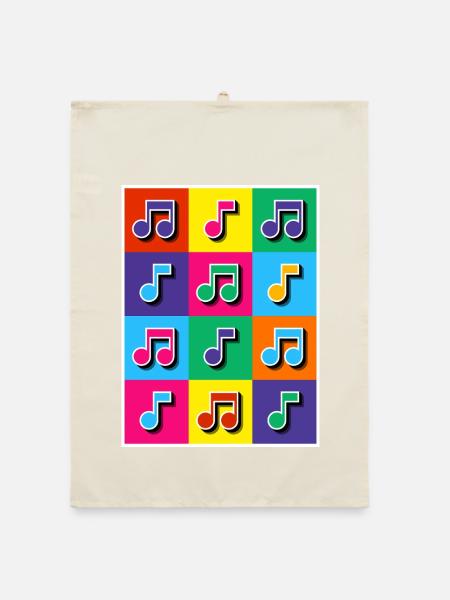 Pop Art Music Notes Mosaic - Organic dish towel - nature - Front