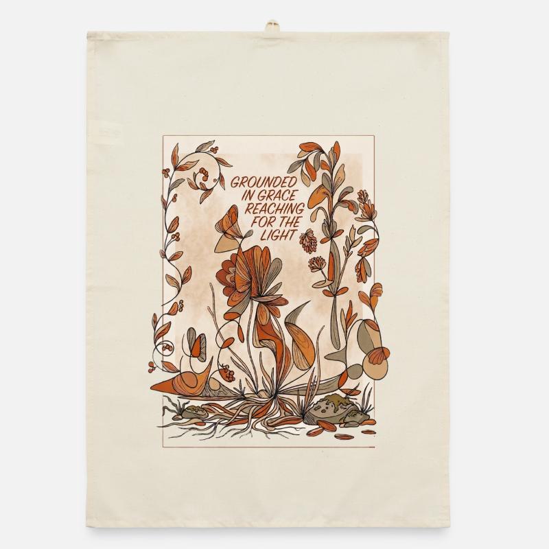 Grounded in grace, light-seeking flora Organic dish towel