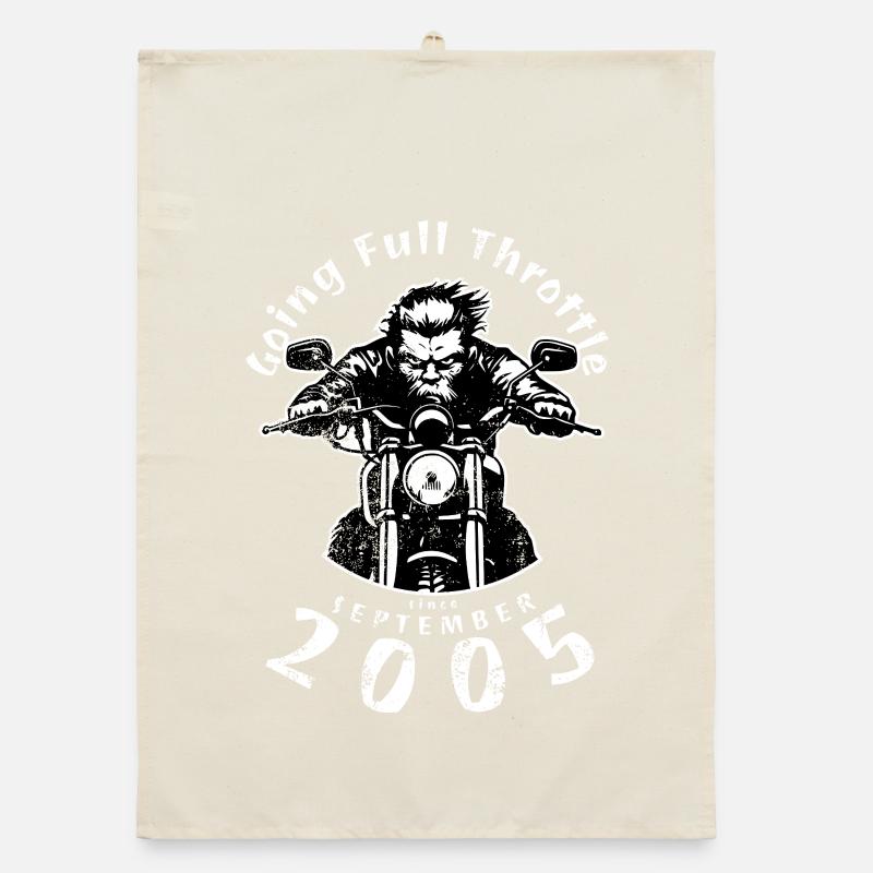 20th Birthday Going Full Throttle Since 09/2005 Organic dish towel