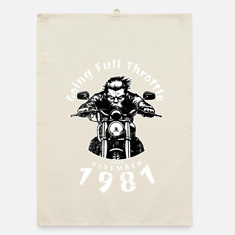 44. Geburtstag Going Full Throttle Since 11/1981 Organic dish towel