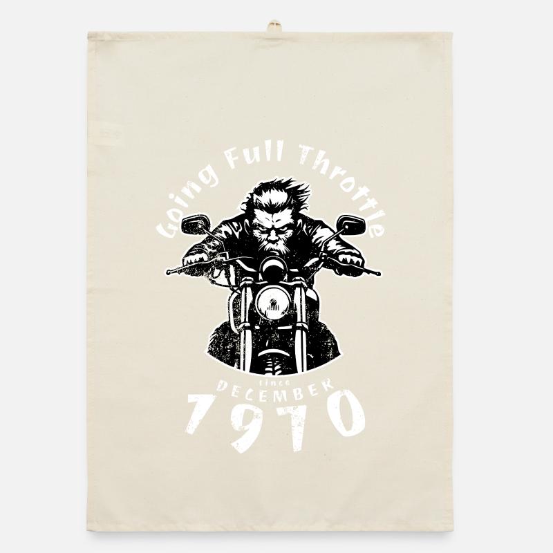 55. Geburtstag Going Full Throttle Since 12/1970 Organic dish towel