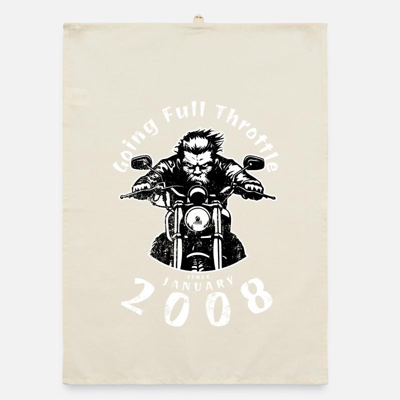 18. Geburtstag Going Full Throttle Since 01/2008 Organic dish towel
