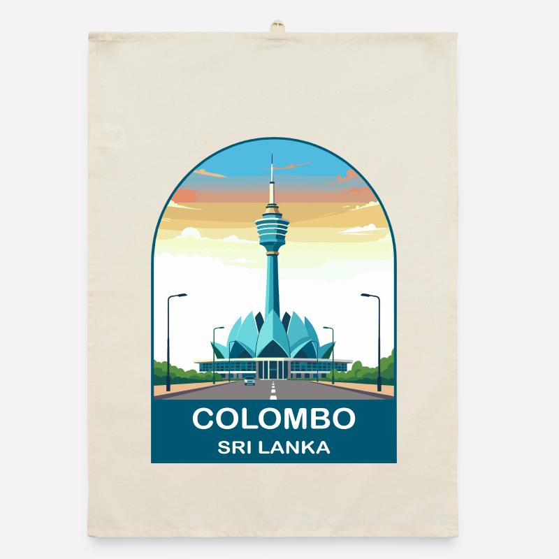 Colombo Sri Lanka Lotus Tower Moderne Reisekunst Organic Geschirrtuch