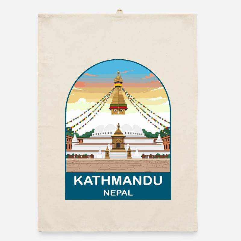 Kathmandu, Nepal Boudhanath Stupa Reisedesign Organic Geschirrtuch