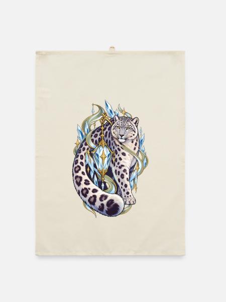 Kristall Leopard Fabelwelt - Organic Geschirrtuch - Natur - Vorne