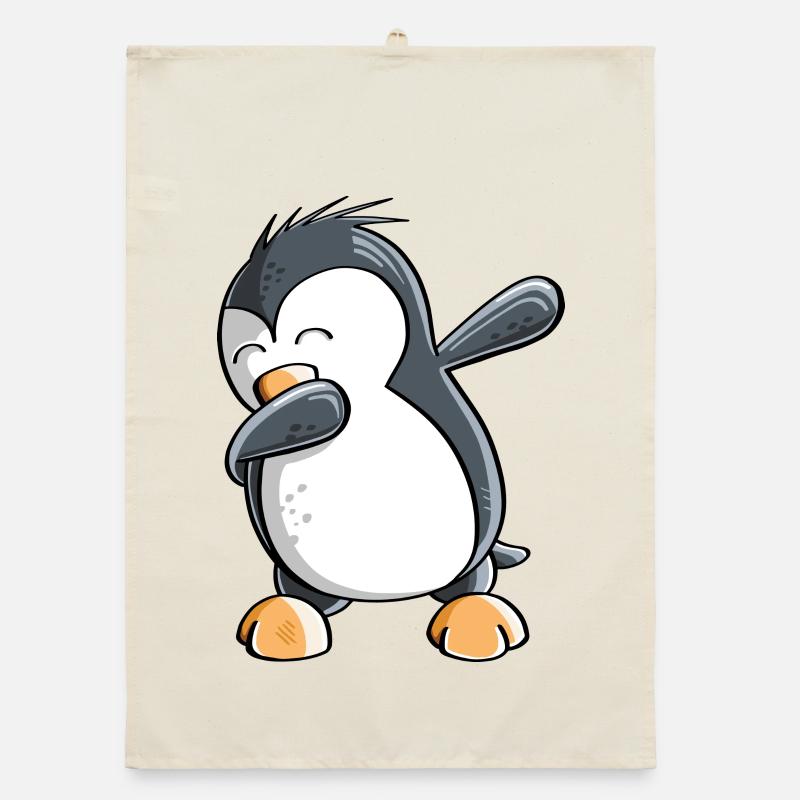 Dab Dance Penguin - Dabbing - Fun Comic - Gift Organic dish towel