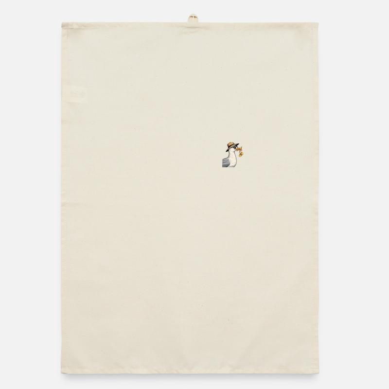 Funny seagull stealing chips Organic dish towel