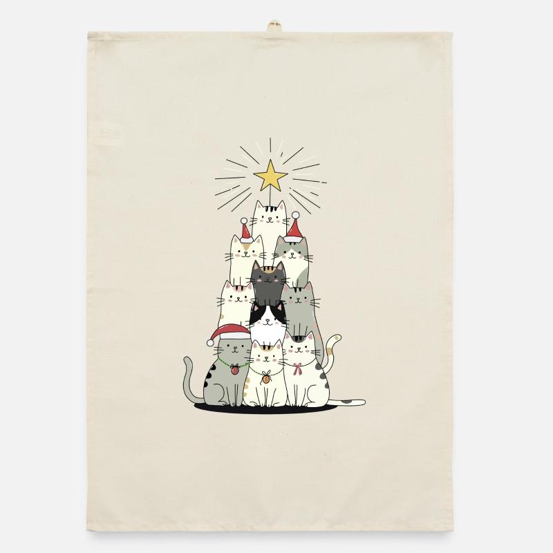 Merry catmas Organic dish towel