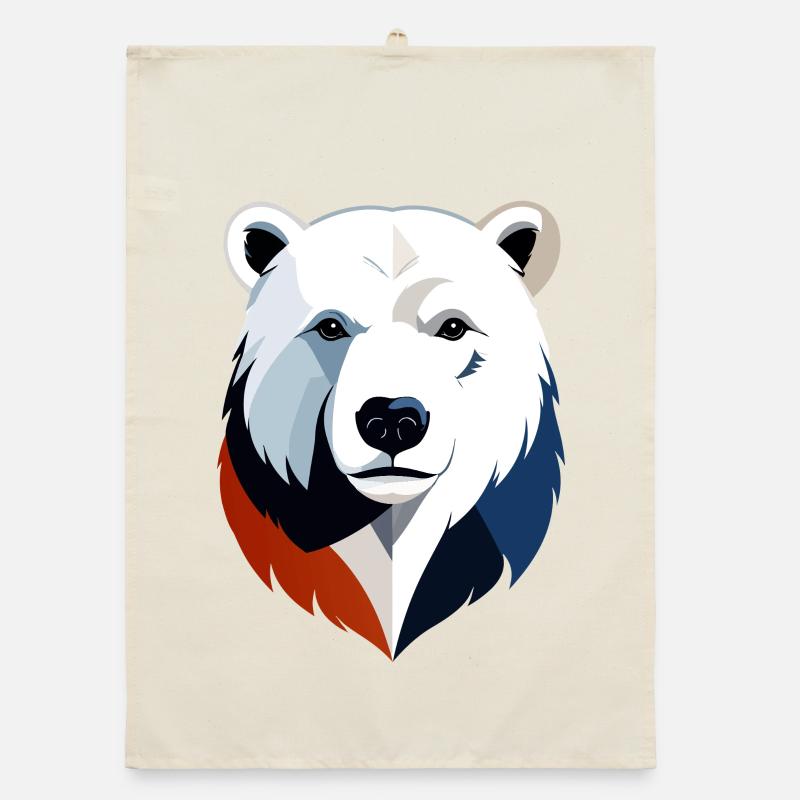 Geometric Polar Bear Color Split Organic dish towel