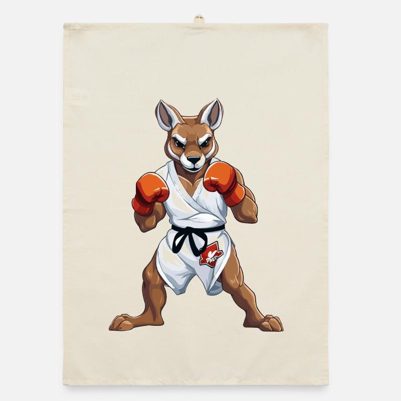 Känguru Karate Kämpfer Organic Geschirrtuch