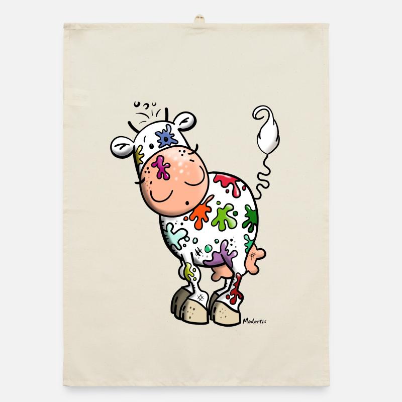 Farbklecks Kuh Organic Geschirrtuch