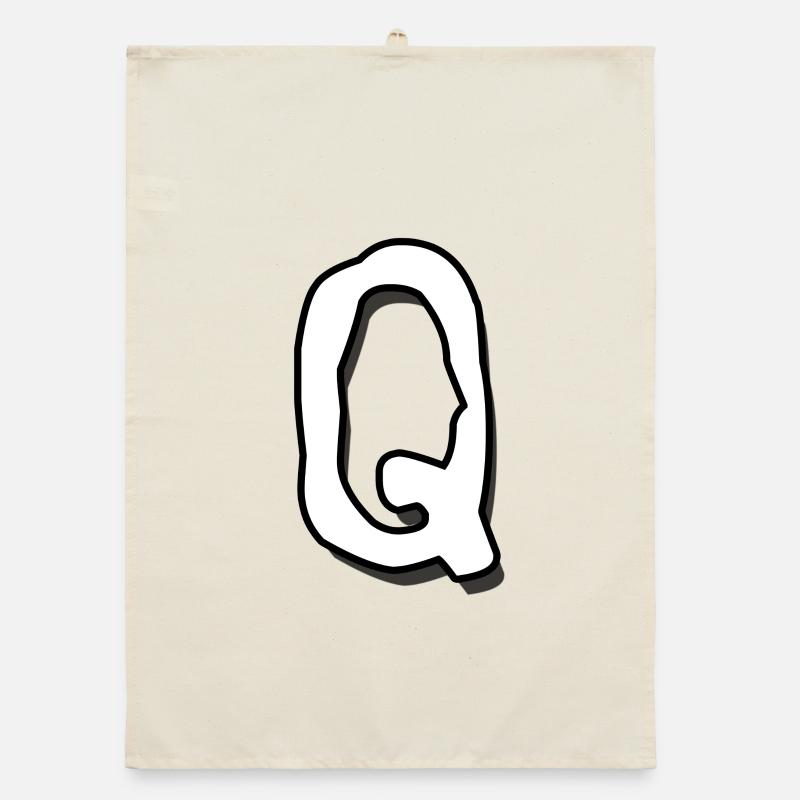 Q letter Halloween gift Organic dish towel
