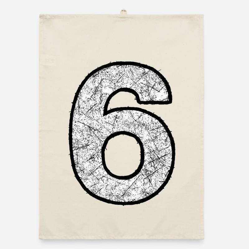 Six chiffres avec texture scratch Torchon bio