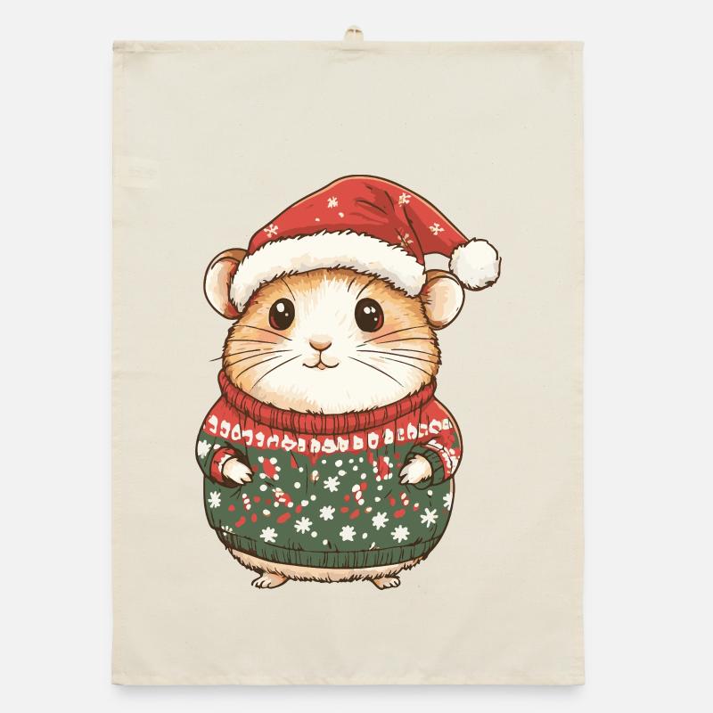 Noël hamster Torchon bio