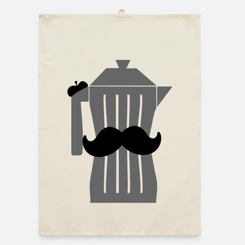 Moustache Espresso Schwarzer Kaffee Organic Geschirrtuch