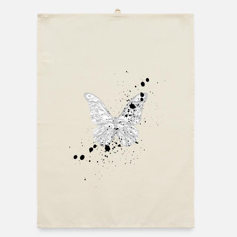 White Butterfly Organic dish towel