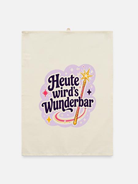 Heute wird's Wunderbar  - Organic Geschirrtuch - Natur - Vorne