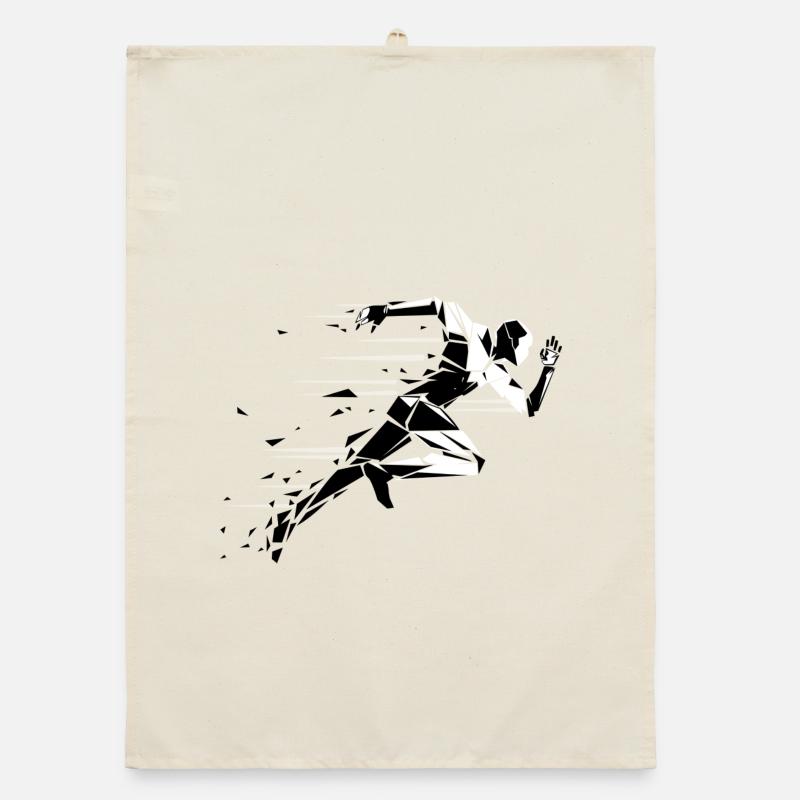 running man noir et blanc Torchon bio