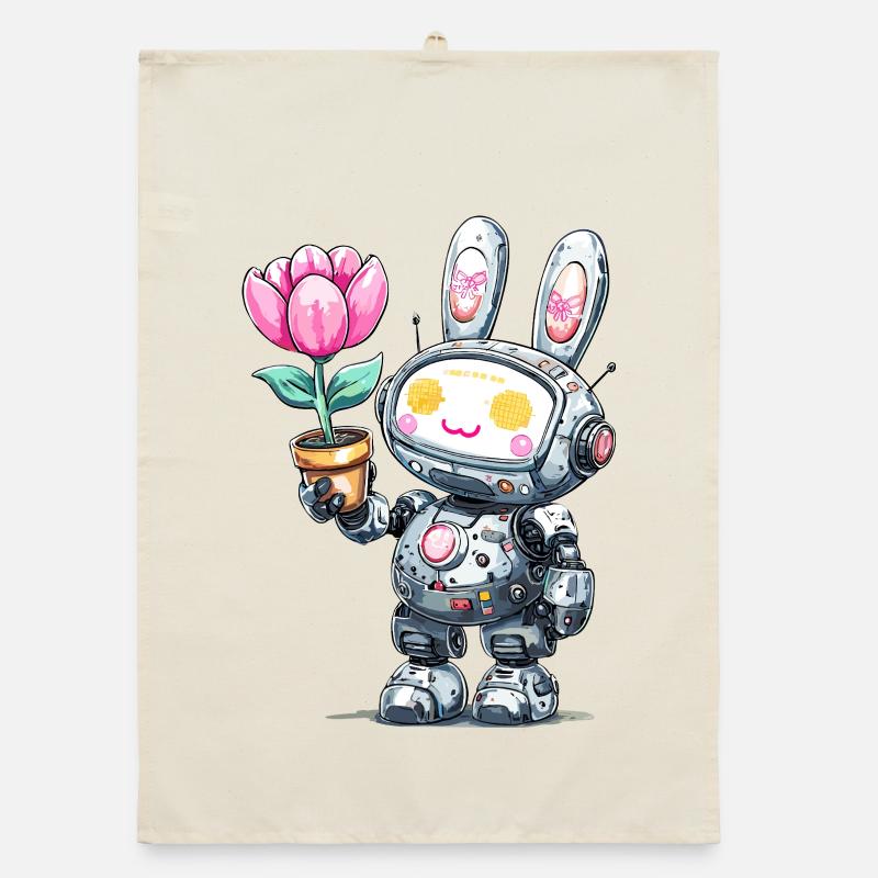 Robo-Lapin avec Fleur Torchon bio