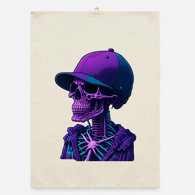 Skeleton with cap Organic dish towel