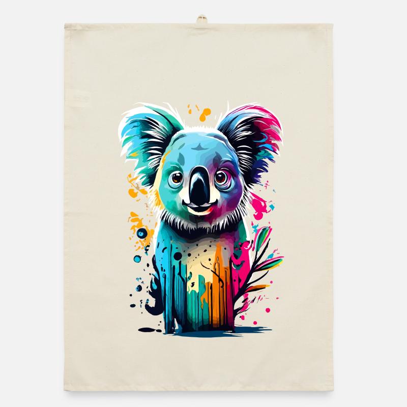 Koala Farbenfroh - Koala Bär Australien Beuteltier Organic Geschirrtuch