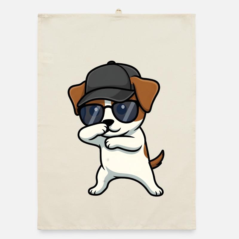 Dabbing Jack Russel Terrier Organic Geschirrtuch
