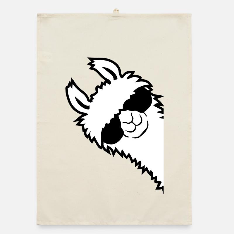 L'alpaga regarde de côté Torchon bio