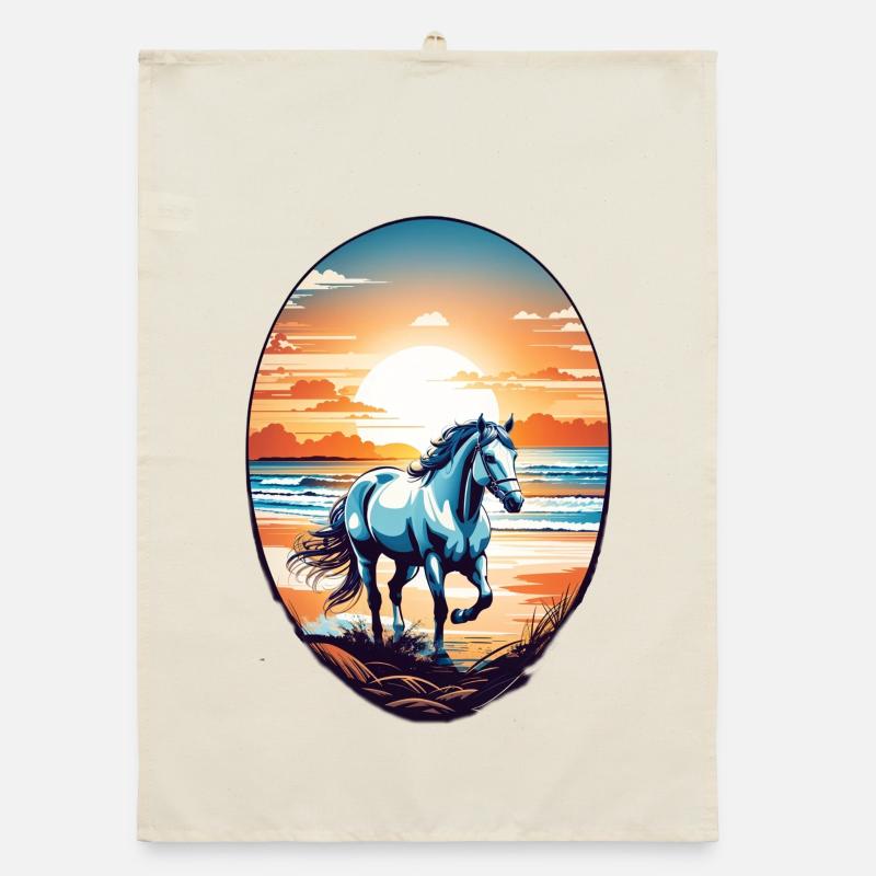 Pferd am Strand Organic Geschirrtuch