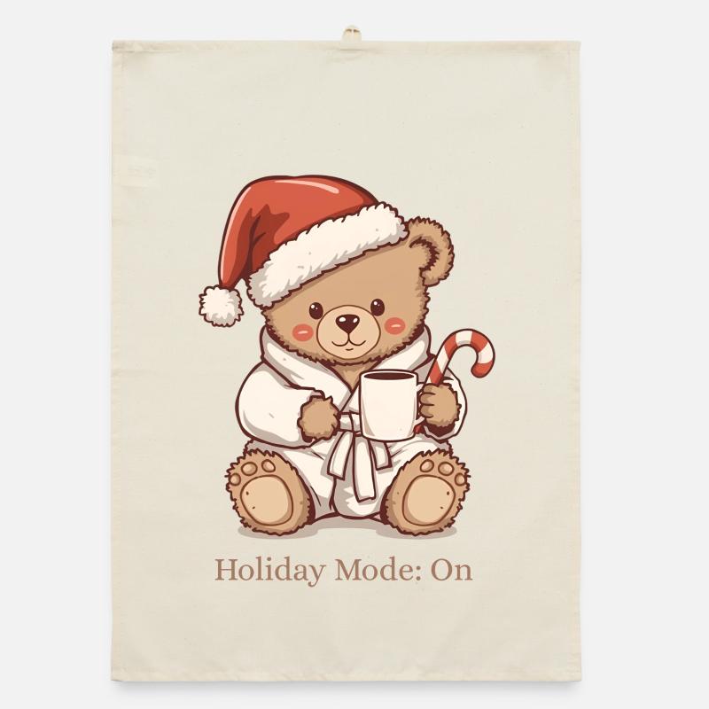 Cozy Teddy Xmas – Mode vacances : Activé Torchon bio