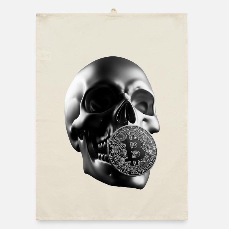 Bitcoin Skull Skull Crypto Design Torchon bio
