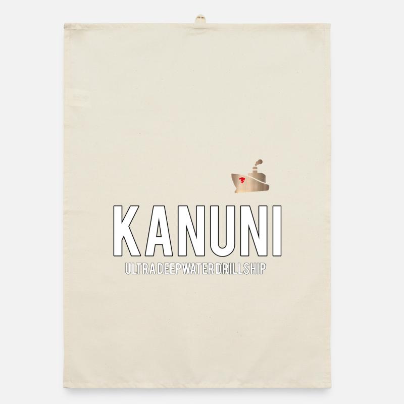 Kanuni Tiefsee Drillschip Logo - Organic Geschirrtuch - Natur