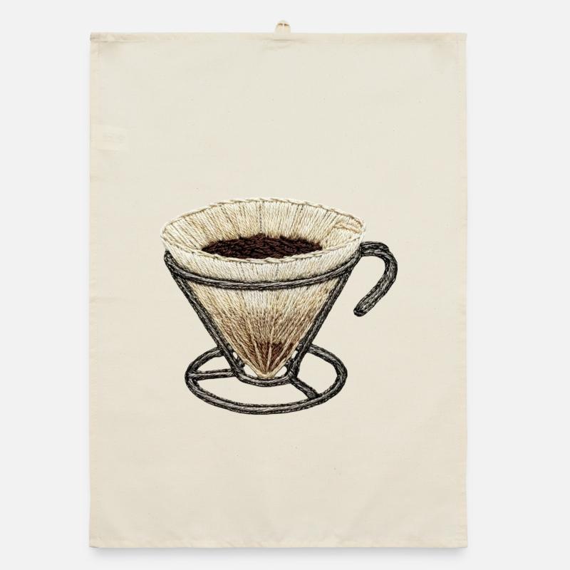 Embroidered coffee filter – coffee nerd (printed) Organic dish towel