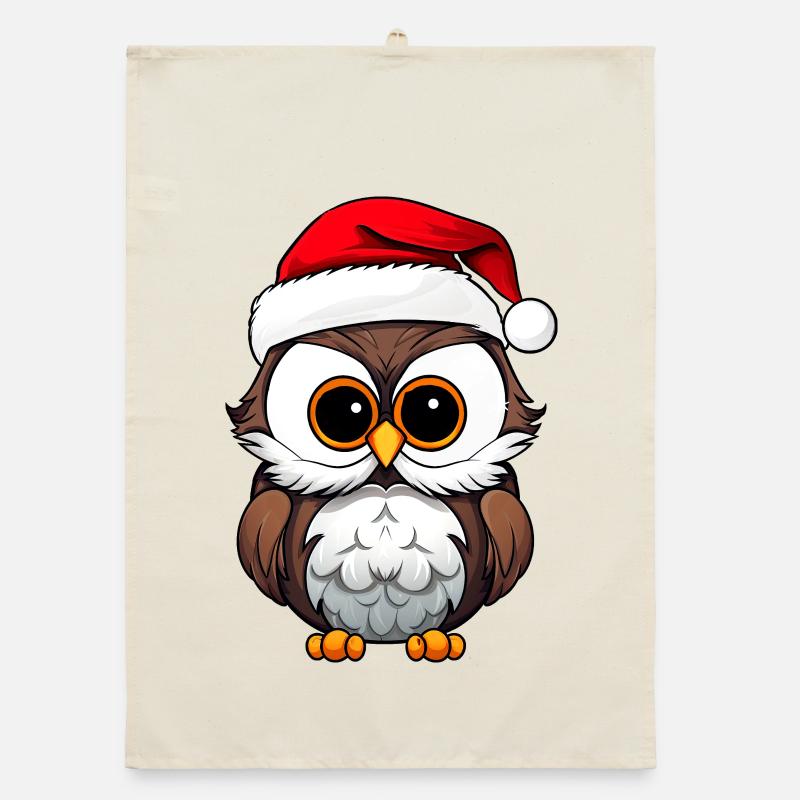 Hiboux Noël Torchon bio