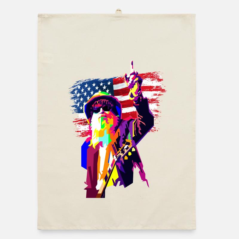 US Rock Sound Pop Art - Organic Geschirrtuch - Natur