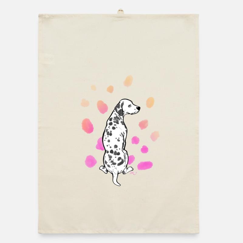 Dalmatiner bunt 03 - Organic Geschirrtuch - Natur