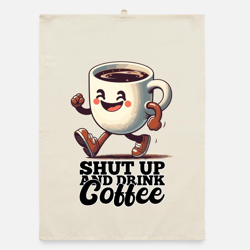 Shut Up Coffee Mug Funny Gift Organic dish towel