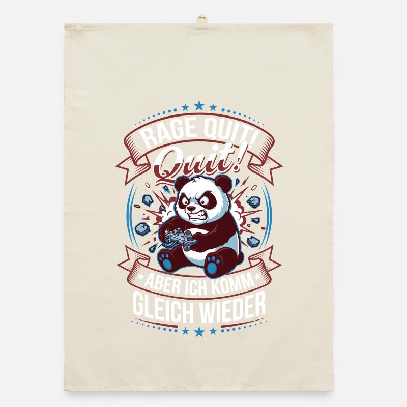 Rage Quit Panda Come Back Soon Organic dish towel