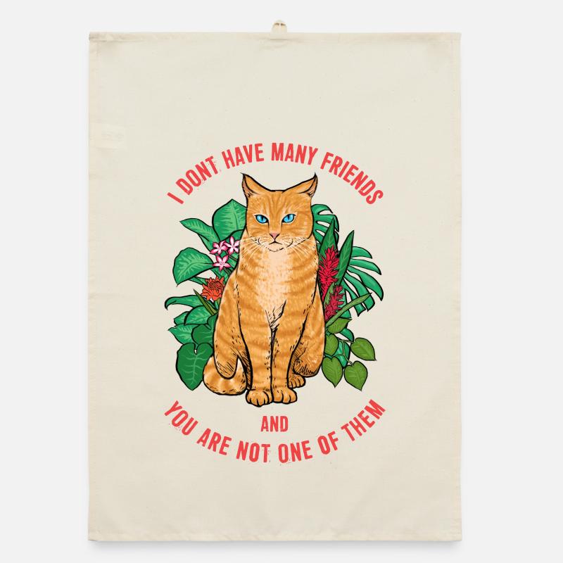 Chat pas sympathique Torchon bio