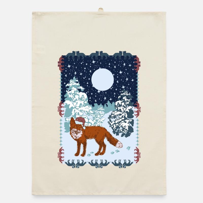 RENARD AU CLAIR DE LUNE Torchon bio