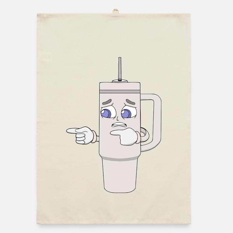 Besorgtes Shaker-Cup-Maskottchen Organic Geschirrtuch