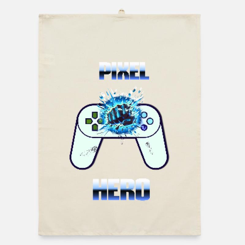 Pixel Hero - Retro Gaming Controller Organic Geschirrtuch