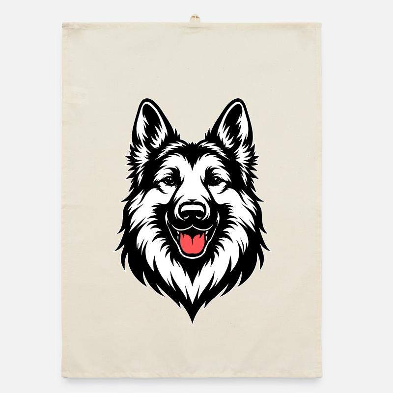 Deutscher Schäferhund Design Organic Geschirrtuch